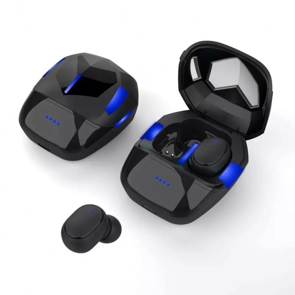 Toppsäljare hörlurar med led-ljus bluetooth gaming batteri-displ Svart one size