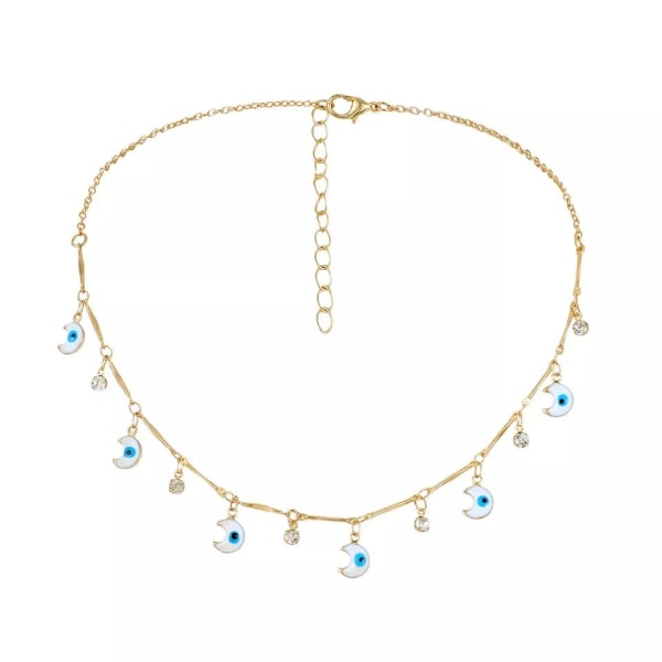 Oriental chain with nazar on moon gold marking collarbone Gold one size