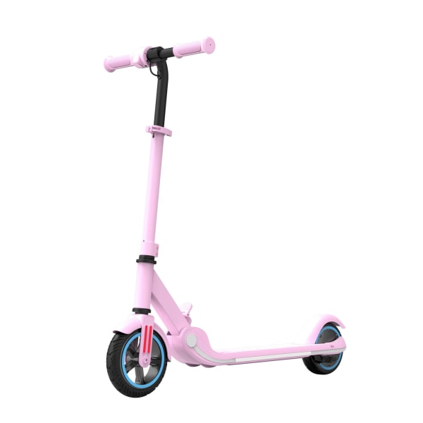 Rosa & Blå elscooter för barn lätt fällbar med 15 km/h maxfart justerbart styre Blå