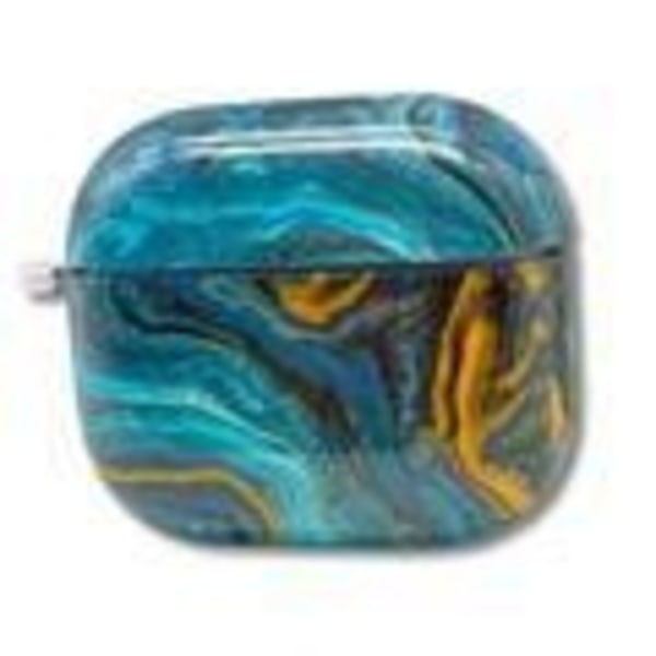 Airpods Third Generation Shell i luksuriøs marmor 2022 blå gull krok Blue one size