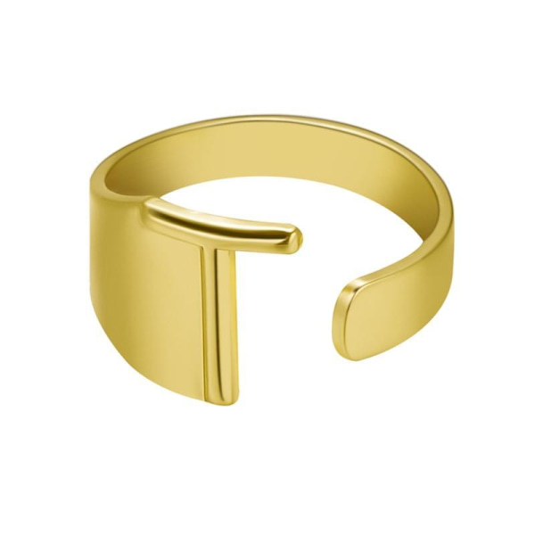 Forgyldt ring med minimalt justerbare bogstaver Gold one size