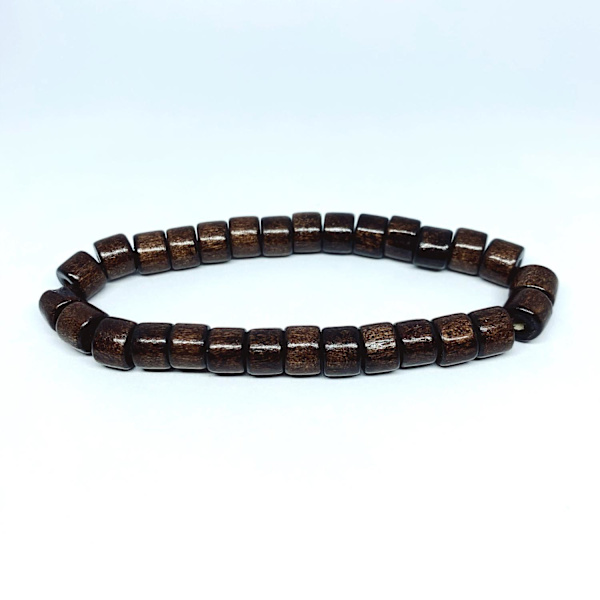 Handgjort armband för män kantiga träpärlor i brunt bohemiskt Brun one size