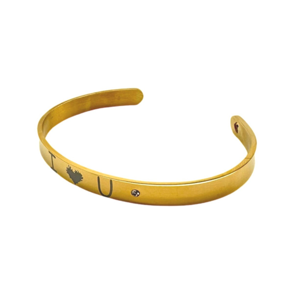 Rannekoru "I love U" palavalla sydämen ystävänpäiväkullalla Gold one size