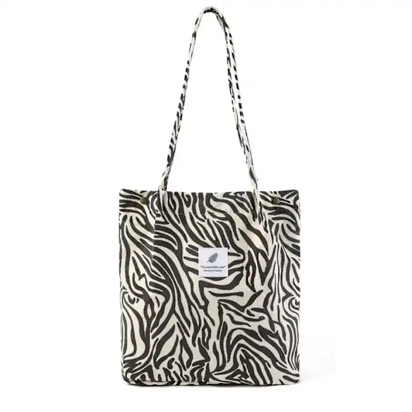 Foret stoftaske mulepose med rum vaskbar, miljøvenlig zebra White