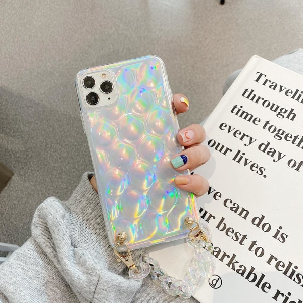 iPhone 12 & 12 Pro Cover 3D kimallushihna neon Silver one size