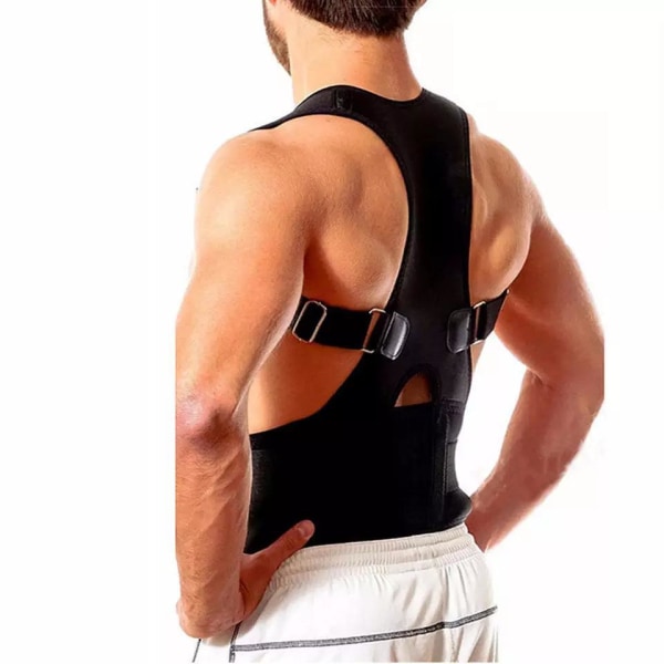 Neopren ortopedisk ryggrätare ryggstöd för hållning justerbar ry Black M