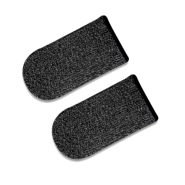 Fingerhylser - Tommelhansker for mobilspilling Sølvfiber (2-pakn Black one size