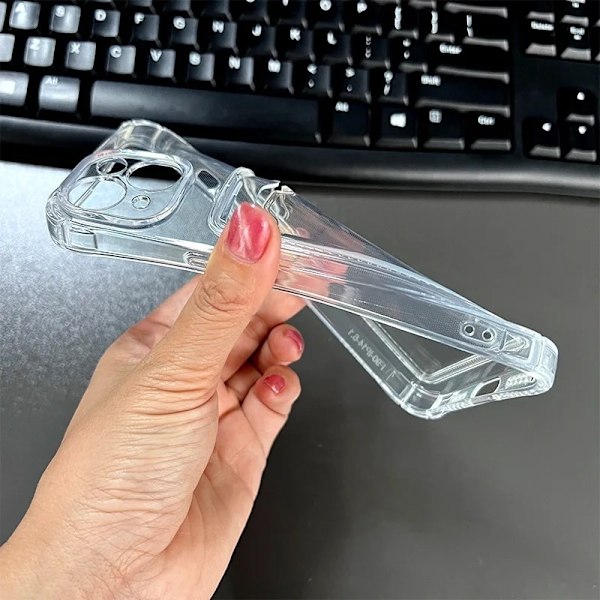 Suojakuori kaikille iPhone 15 -malleille, jossa on tilaa lyhyelle silikoniskunvaimennin Transparent one size