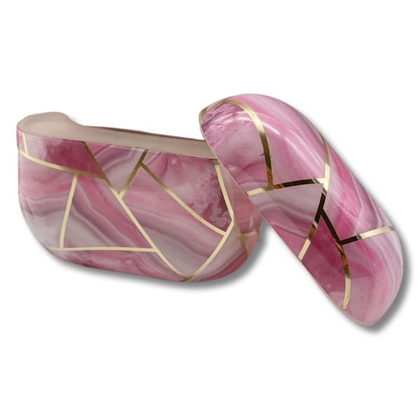 Airpods Third Generation Shell i luksuriøst marmormønster pink krog Pink one size