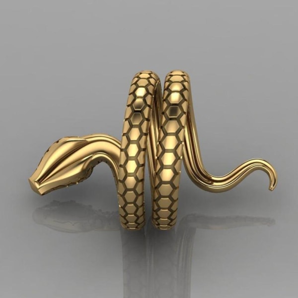 Unik ring med motiv af slange, der snor sig om din fingerguld Gold