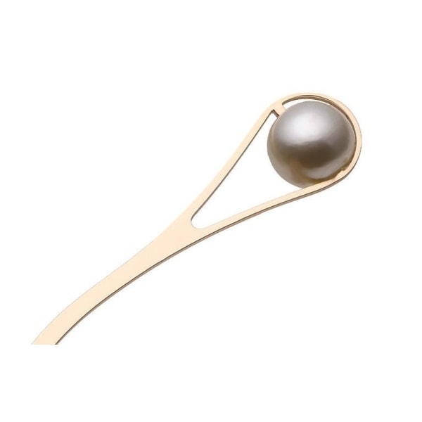 Solbrille lady metal med perle overdimensioneret Beige one size