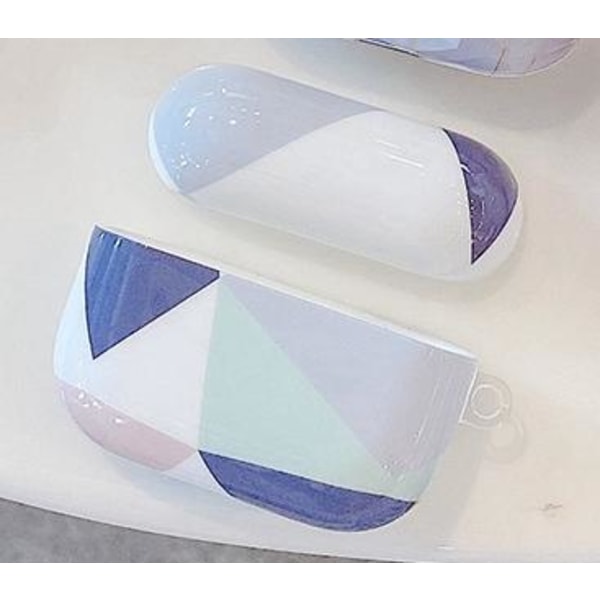 Deksel til Airpods Pro med geometriske former og farger Blue one size