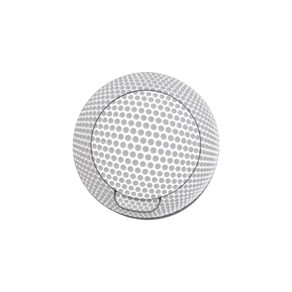 Silver snusdosa i aluminium med 3D-motiv precis som en golfboll Silver