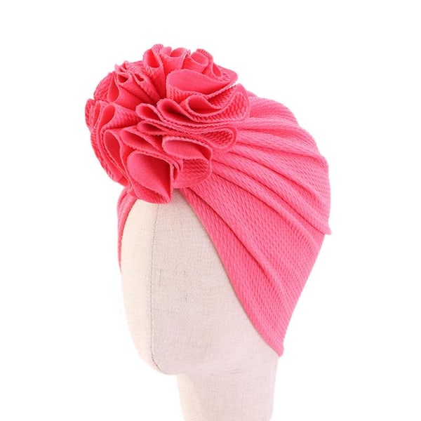 Søt turban med stor blomst flere farger stretchmateriale 0-4 år Grey one size