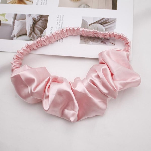 Utrolig vakkert delikat hårbånd i silke hvitt & rosa Pink one size