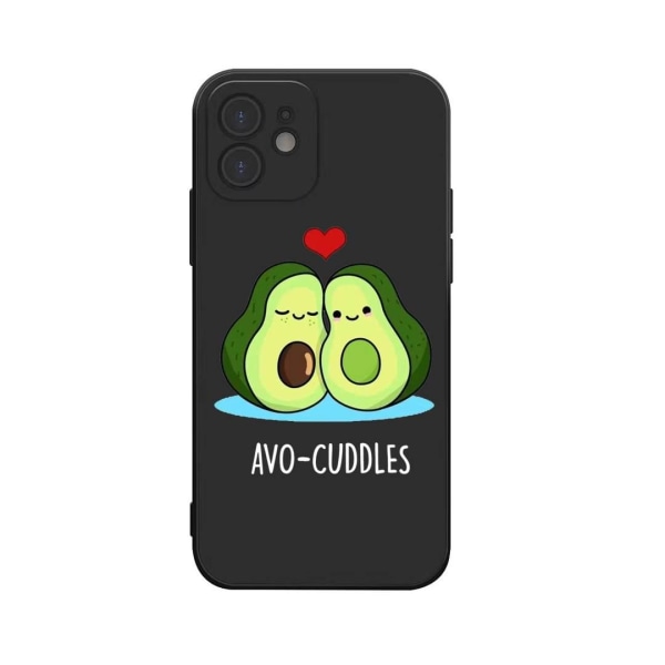 Silikone skal sort til alle iPhone 14 modeller avocado sød sjov Black one size