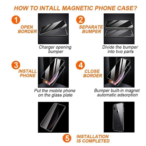 iPhone 14 Plus - 360 graders fullt skydd med framsida & baksida - anti spy Guld