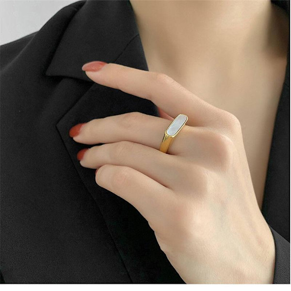 Noorzai Scandinavia-Minimalist ring with white or black enamel White White 