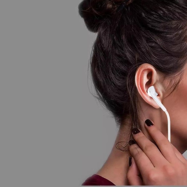 2 PAR Vita klassiska hörlurar standard Aux 3,5 mm uttag ergonomiska Vit one size