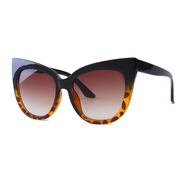 Stora cateye solglasögon UV400 leopard Brun one size