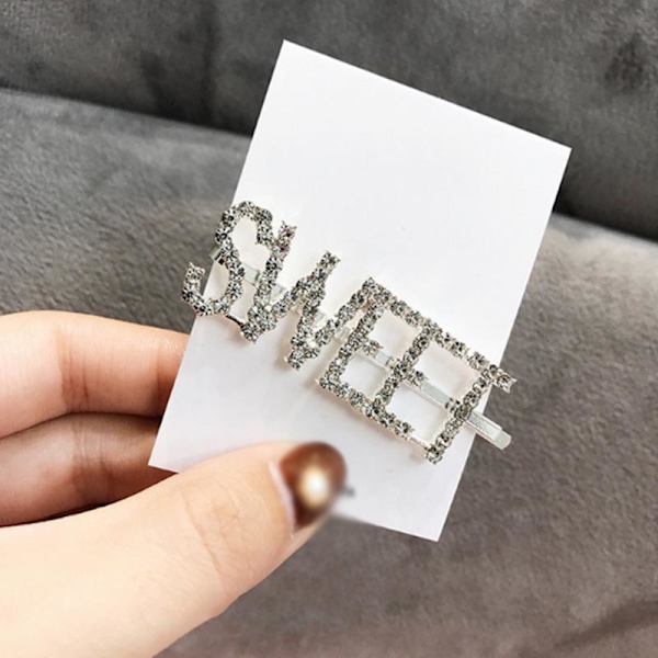 Hårnål med ordet ''Sweet'' i strass Guld one size