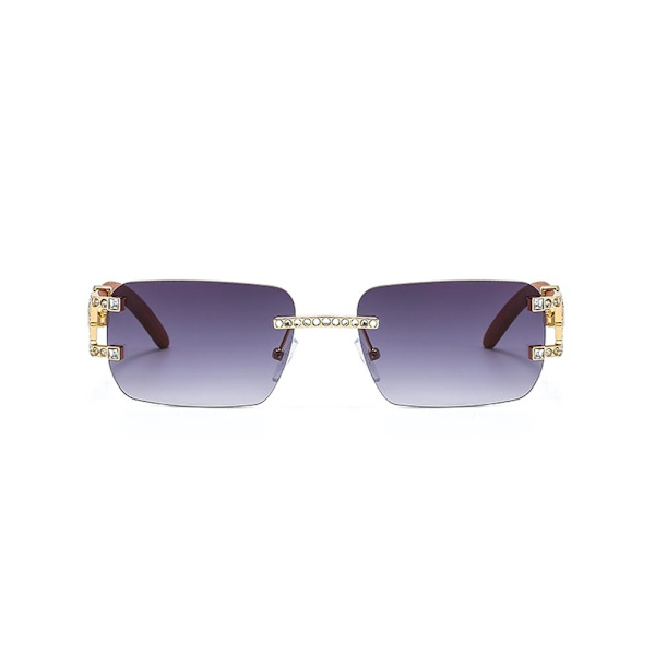 Eksklusive solbriller med diamanter rhinestone dekorasjon tre 2000-tallet Brown one size