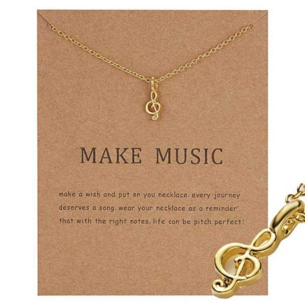 Make Music - G-klav Not Halsband i 18K Guldpläterat Utförande - En Musikalisk Gåva att Höja Stämningen Guld one size