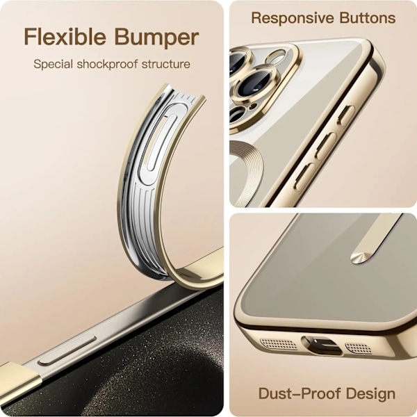 Kotelo iPhone 15, Pro & Max -magneetille helppoa latausta varten Silver one size