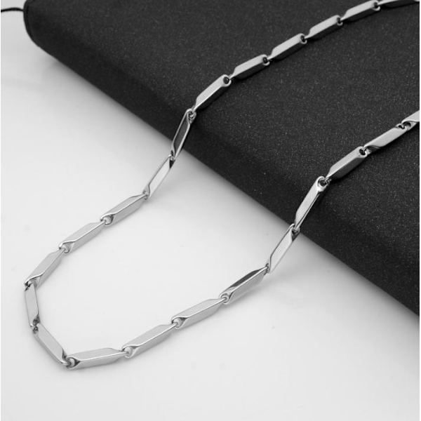 Chain in stainless steel melon seed shaped choose from 3 different lengths Silver S
