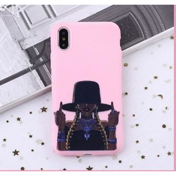 F-you tjej flätor hatt premium kvalitet skal iPhone11 Pro Max Rosa one size