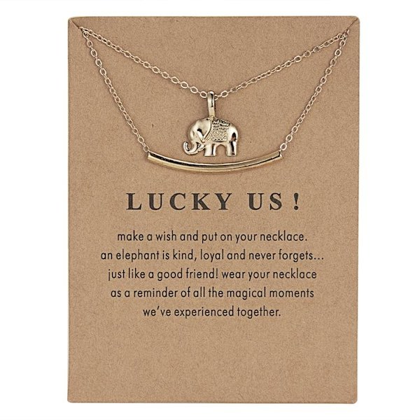 Lucky us - onnekas elefanttikaulakoru, jossa on 18K kullattu lahja Gold one size