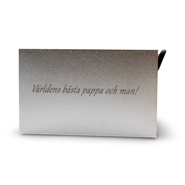 Minimalistisk svart kreditkortshållare viking fornskrift - hållb Silver