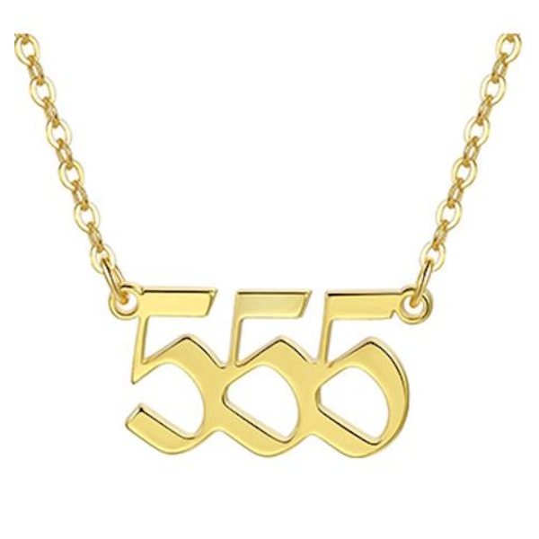 Guldbelagt halskæde engel nummer 555 betyder gave spirituel Gold one size