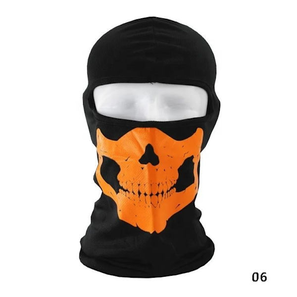 Mask huva balaklava Halloween Full Ansiktstäckning skidor motorcykel döskalle Orange