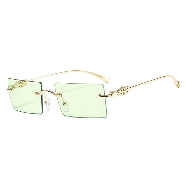 Solbriller til kvinder 90'ers inspireret rektangulær sommer lyse Green one size