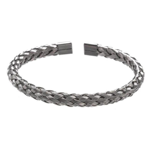 Armbånd i flettet stål i sølv og guld unisex universal pasform Gold one size