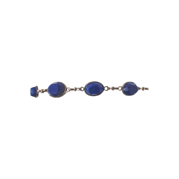 Lapis Lazuli -korusetti 925 hopeaa: kaulakoru (säädettävä 47 cm) ja rannekoru (17 cm) Blue one size