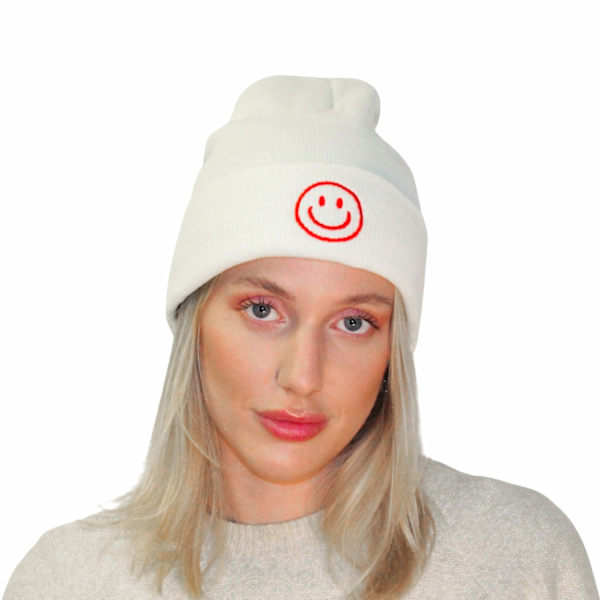 Varm tykk strikket ULL lue vinter Hip-Hop Beanie flere farger White one size