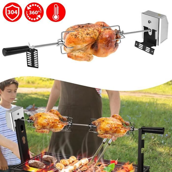 GRILL - LZQ - Elektriskt Rotisserie 107CM - Rostfritt stål - 10KG Kapacitet - 4W Motor Pengar