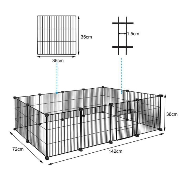 Rabbit Run - LZQ - Marsvinsbur - Svart - Liten - Gnagare svart