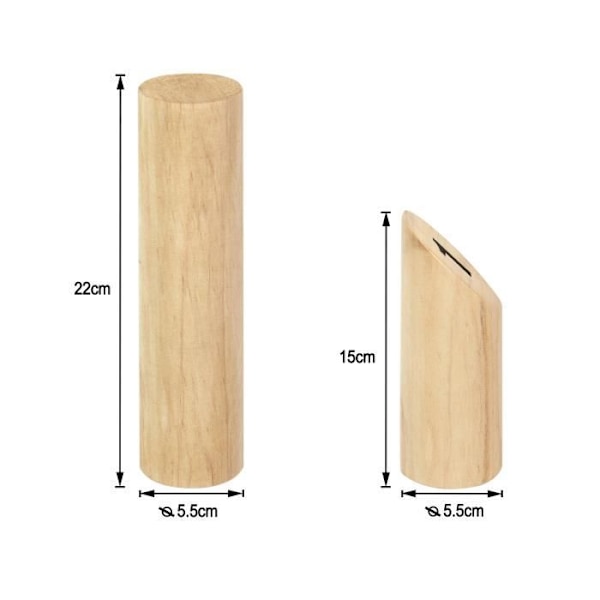 Kubb Game by Numbers - LZQ - Tossing Game Set i trä - för barn och vuxna Naturlig