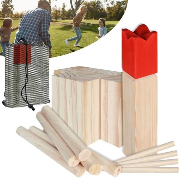LZQ Outdoor Wooden Kubb Game Kit Viking Game Toss Game för barn och vuxna med bärväska