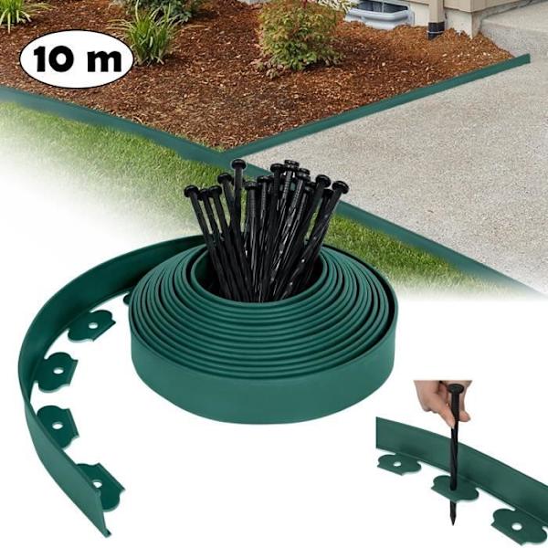 LZQ Flexibel Plast Gräsmatta Kant - Grön - 10m Grön