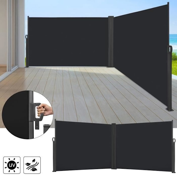Infällbar Privacy Screen - LZQ - 1,8 x 6 m - UV-skydd - Antracit Antracit