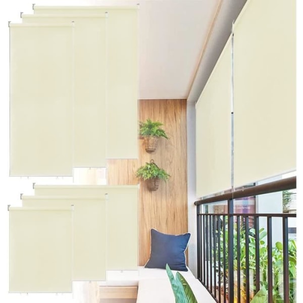 LZQ Vertikal utomhusgardin – Solskydd, Sekretessskärm – Vattentät – för uteplats, balkong – Beige – 180 x 240 cm