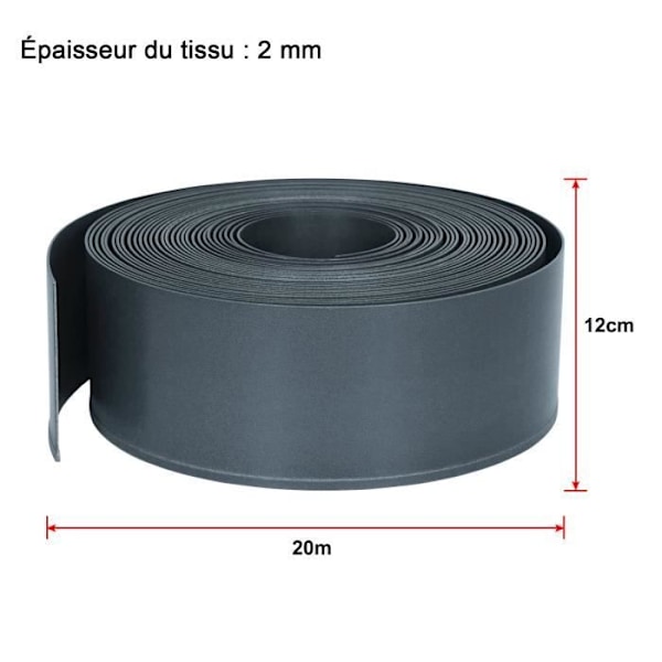 Gräsmattans kant - LZQ - 20 m - Polypropen - Flexibel - Antracit svart, ljusgrå, grön