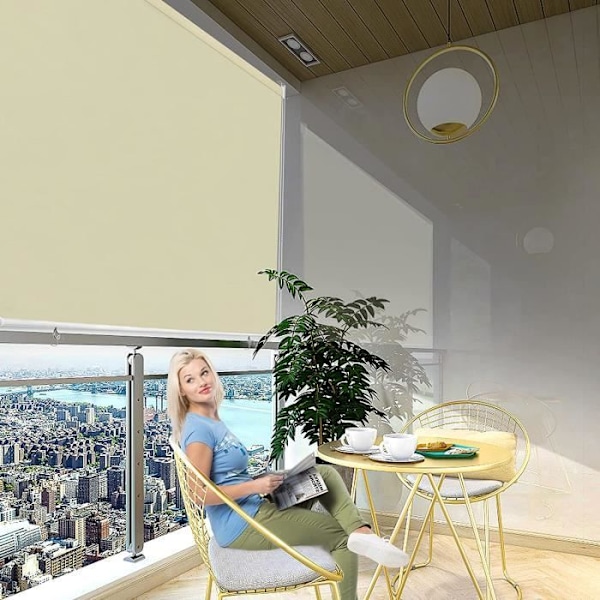 LARS360 Utomhusmarkis för balkong - vertikal markis - solskydd - solskydd - 140 x 240 cm - beige Beige