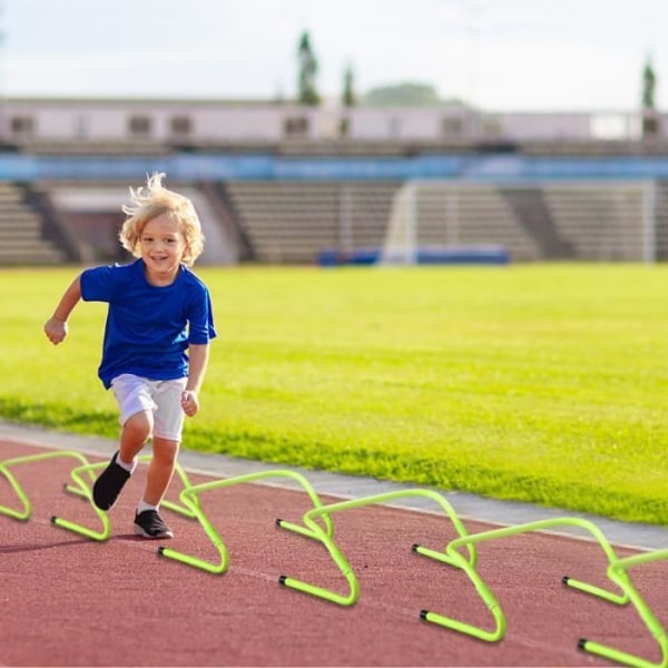 LZQ Koordination Häck Fotboll Höjd Justerbar Häck Träning Häck Häck Löp-Agility Träningsset med 6 delar