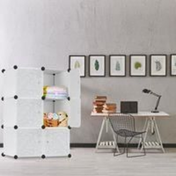 Sovrumsskåp - LZQ - 8 Kub - Hållbar Plast - 105 x 70 x 35 cm - Vit vit svart