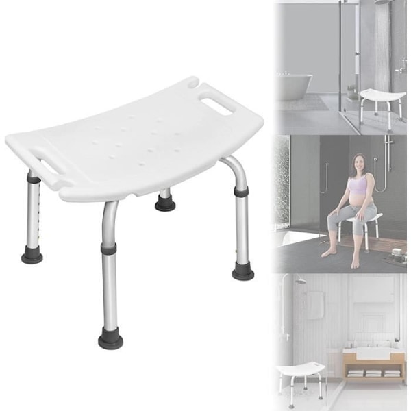 LARS360 Höjdjusterbar duschpall - 36-52 cm - Halkfri - för äldre och gravida kvinnor